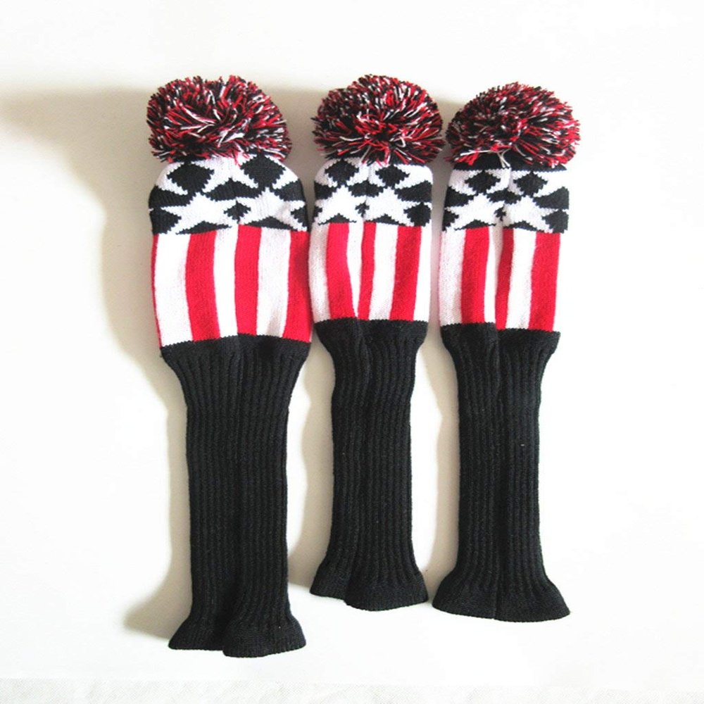 A99Golf headcovers for Driver #1 Fairway Woods #3#5 Headcovers Pom Pom Knit