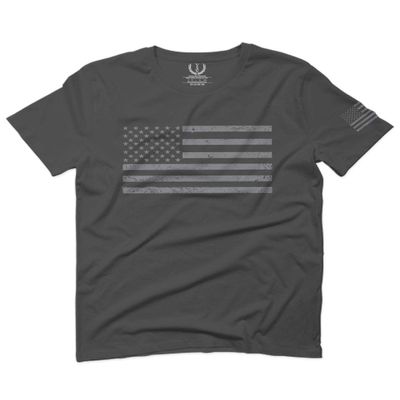 0176. Gray America USA American United States Vintage Flag Patriotic Style for Men T Shirt (Charcoal, 2X-Large)