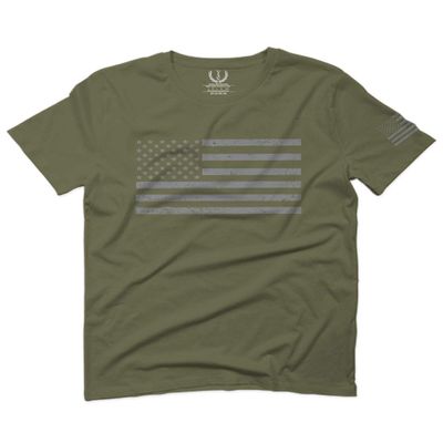 0176. Gray America USA American United States Vintage Flag Patriotic Style for Men T Shirt (Olive Green, 2X-Large)