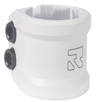 ROOT INDUSTRIES Lithium Double Clamp - Pro Trick Stunt Scooter Clamp - Compatible with Freestyle Bars Standard/Oversized - Variety of Colors - 2 Bolt 6mm Compression for Kick Push Scooter (White)