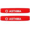 SayitBands 2 Pack of Youth Sized Asthma Medical Alert Wristband Bracelets Red view 1