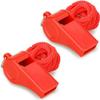 Whistle, Red Emergency Whistle with Lanyard, 2PCS Super Loud Plastic Whistles Perfect for Self-Defense, Lifeguard and Emergencies view 1