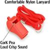 Whistle, Red Emergency Whistle with Lanyard, 2PCS Super Loud Plastic Whistles Perfect for Self-Defense, Lifeguard and Emergencies view 3