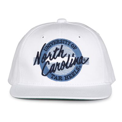 NCAA North Carolina Tar Heels Unisex Retro Classic Circle Design, White, Adjustable
