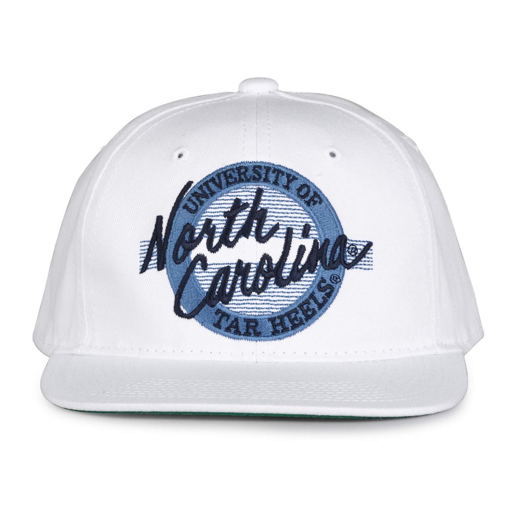 NCAA North Carolina Tar Heels Unisex Retro Classic Circle Design, White, Adjustable