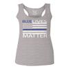 0181. Blue Lives Matter American Flag Thin Blue Line USA Police Support Patriotic Style Women's Tank Top Racerback (Light Gray Large) view 1