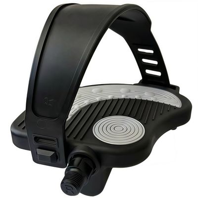 YBEKI Pro-Grade Exercise Bike Pedals with Adjustable Straps - 9/16" & 1/2" Spindle for Indoor Peloton/Schwinn/Spin Bikes | Heavy-Duty PP Plastic & PVC Straps + 500lb Capacity