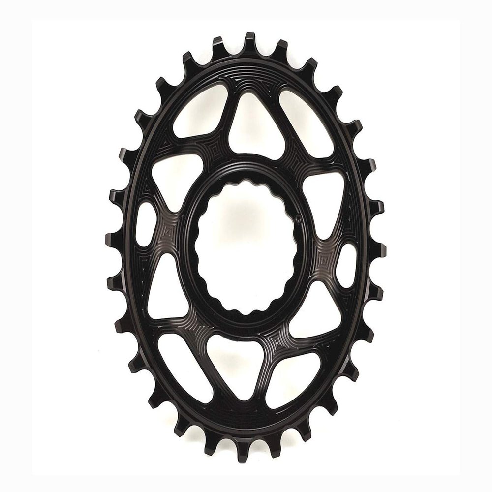 ABSOLUTEBLACK Chainring Direct Mount Singlespeed 28TBlack, Aluminium 7075, Oval, 1x10/11/12