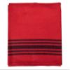 Farm Blue Wool Blanket Military Style - Thick & Lightweight Army Camping Blankets 80" x 62" - Large Camp Survival Blankets for Car, Hiking, Backpacking & Outdoor Festivals (Red with Navy Stripes) view 1