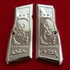 Custom Browning Hi Power Grips Engraved Gun Grips Full Nickel Plated view 1
