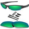 BLAZERBUCK Polycarbonate Polarized Replacement Lenses & Sock Kit for Oakley Flak Jacket OO9008/Flak Jacket Asian Fit - Emerald Green AR Coated view 1
