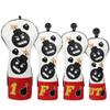 Craftsman Golf Driver Headcover Embroidery Bomb, Red and White PU Leather Golf Head Covers for Driver Fairway Woods Hybrids (4pcs(1,F,F,UT) view 1