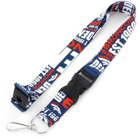 aminco Denver Broncos Dynamic Lanyard Keychain Badge Holder