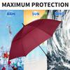 MRTLLOA Automatic Open Golf Umbrella, Extra-Large Oversized Double Canopy Vented Windproof Waterproof Stick Rain Golf Umbrellas for Men and Women (Burgundy/62 inch) view 2
