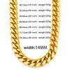 18K Gold Plated Chunky Curb Link, 14mm Gold Miami Cuban Chain Necklace For Women 26 inches view 4