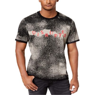 I-N-C Mens Disrupted Graphic T-Shirt, Black, X-Large