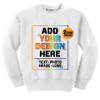 TEEAMORE Custom Youth Crewneck Sweatshirt Add Your Own Image Design Text Front Back Side White view 1