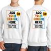 TEEAMORE Custom Youth Crewneck Sweatshirt Add Your Own Image Design Text Front Back Side White view 4