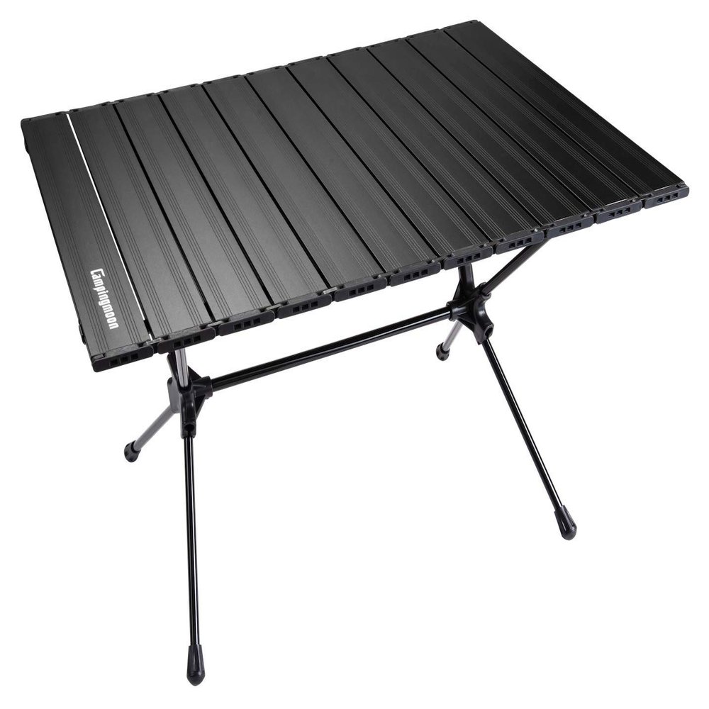 Camping Moon T-520-BK Roll-up Table, Slim Table, Camping, Folding Table, Low Style, 2 Adjustable Height Levels