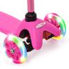 ChromeWheels Scooter for Kids, Deluxe 4 Adjustable Height 3 Wheels Glider with Kick, Lean to Steer with LED Flashing Light, Pink view 3