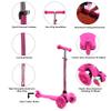 ChromeWheels Scooter for Kids, Deluxe 4 Adjustable Height 3 Wheels Glider with Kick, Lean to Steer with LED Flashing Light, Pink view 4