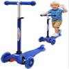 ChromeWheels Scooter for Kids, Deluxe 3 Wheel Scooter for Toddlers 4 Adjustable Height Glider with Kick Scooters, Lean to Steer with LED Flashing Light for Ages 3-6 Girls Boys (Blue) view 1