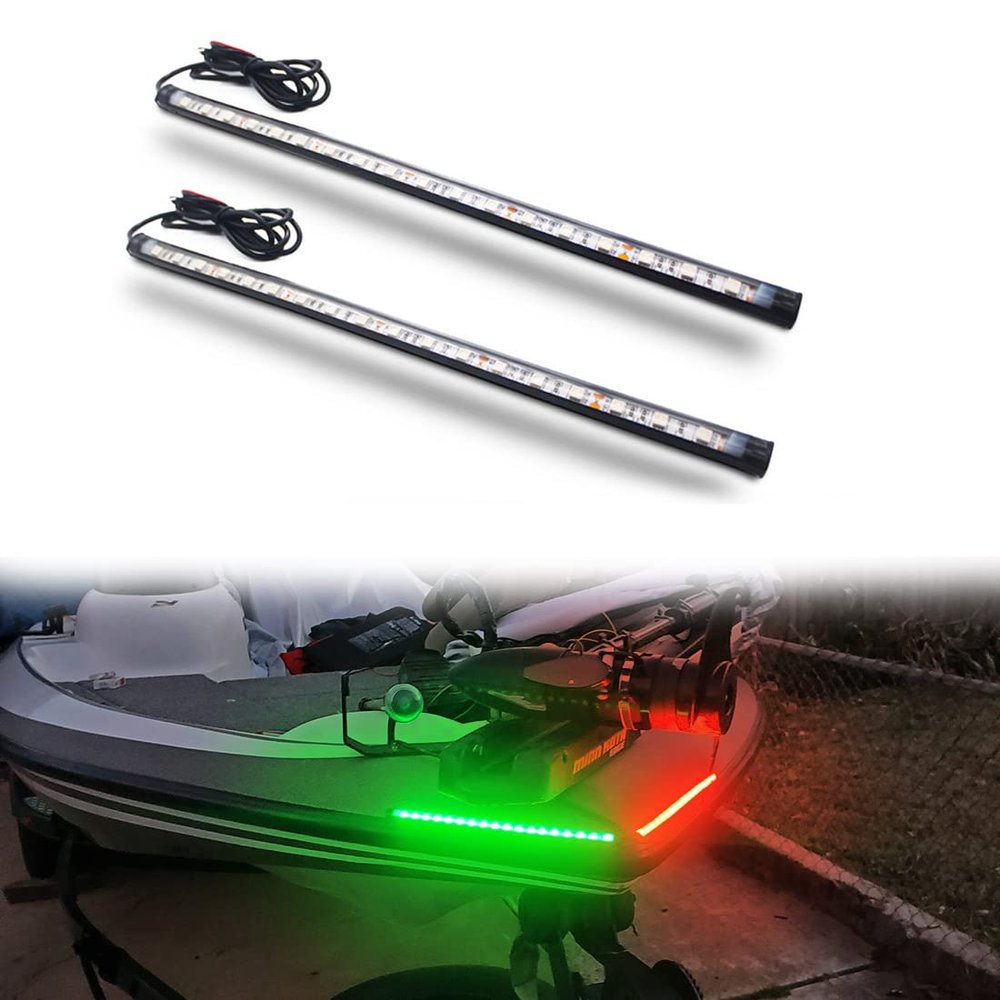 Boaton Marine Boat Navigation Lights, Night Fishing Light, No Drilling Adhesive Install Bow Lights For Pontoon, Bass Boats, Jon Boats, Jet Ski, Kayak