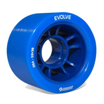 Bont Skates - Evolve Roller Derby Skate Wheel - Indoor Roller Skate Wheels - Rollerskate Wheels - Blue 88A - Set of 4 Wheels (Blue 88A - Set of 4 Wheels)