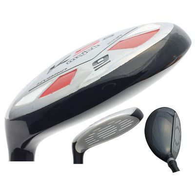 Left Handed Majek Golf +1 inch Over Big & Tall Senior Men's #9 Hybrid Senior Flex New Utility A Flex Club (Tall 6'0"+ / +1" Over) with Midsize Black Pro Velvet Grip