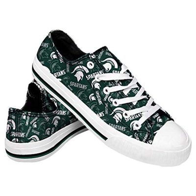 FOCO Michigan State Spartans NCAA Womens Low Top Repeat Print Canvas Shoes - 7