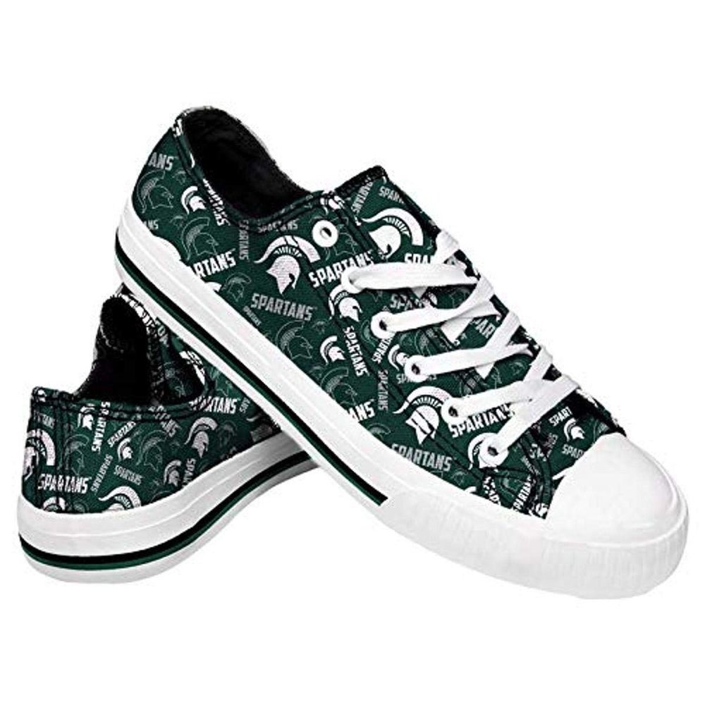 FOCO Michigan State Spartans NCAA Womens Low Top Repeat Print Canvas Shoes - 7