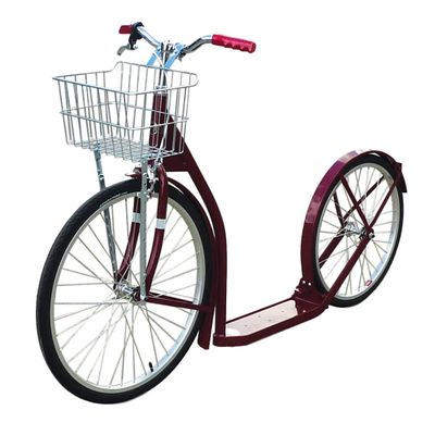 AmishToyBox Deluxe Kick Scooter Bike - Model 2420 - Adult Size (No Kickstand, Maroon), Amish-Made