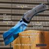 KCCEDGE BEST CUTLERY SOURCE EDC Pocket Knife Camping Accessories Razor Sharp Edge Cleaver Blade Folding Knife for Camping Gear Survival Kit 58649 (Black Blue) view 2