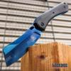 KCCEDGE BEST CUTLERY SOURCE EDC Pocket Knife Camping Accessories Razor Sharp Edge Cleaver Blade Folding Knife for Camping Gear Survival Kit 58649 (Black Blue) view 3