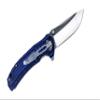 Herbertz German 440 Stainless Steel Folding Pocket Knife Ball-Bearing Lock, Unique tow-toned stonewashed Blade Finish, Blue G-10 Handle, Good for Outdoor Cooking Camping view 2