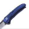Herbertz German 440 Stainless Steel Folding Pocket Knife Ball-Bearing Lock, Unique tow-toned stonewashed Blade Finish, Blue G-10 Handle, Good for Outdoor Cooking Camping view 4