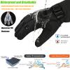 MOREOK Waterproof & Windproof -30F Winter Gloves for Men/Women, 3M Thinsulate Thermal Gloves Touch Screen Warm Gloves for Skiing,Cycling,Motorcycle,Running-Black-XXL view 3