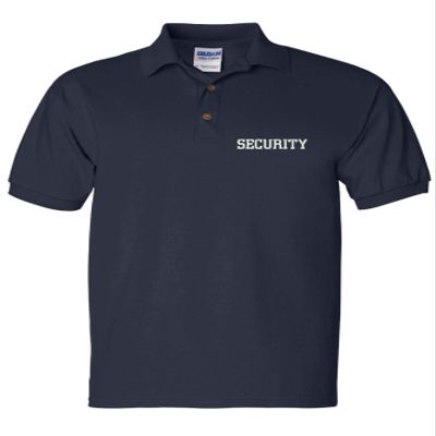 ALLNTRENDS Men's Polo T Shirt Security Embroidered Officer Top Embroidery Guard (XL, Navy Blue)