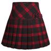 chouyatou Women's A-Line Plaid Wool Blend Pleated Skirt Side Zipper (XX-Large, 65Red) view 1