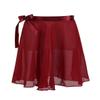 Alvivi Children's Girls Chiffon Ballet Dance Wrap Around Skirt Kids Sports Skate Leotards Tutu Skirts Burgundy 4-6 view 1