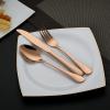 DEVICO Camping Utensils, 8-Piece Full-Size Reusable Silverware for Lunch Adult, Stainless Steel Portable Fork Spoon Knife Set for Work, Travel Cutlery Set with Case and Chopsticks Straws (Rose Gold) view 3