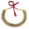 athizay Indian necklace antique golden color metal Beads Pattern Brass for Garba Navratri Diwali Dussehra Lohri Onam traditional Indian fashion view 1