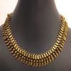 athizay Indian necklace antique golden color metal Beads Pattern Brass for Garba Navratri Diwali Dussehra Lohri Onam traditional Indian fashion view 3