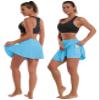 BUBBLELIME 5"/19"/26" XXS-XL Women's UPF 50+ Adjustable Running Skort - Pleated Skirt_Blue XX-Small-5" Inseam view 2