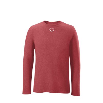 EvoShield Junior Long Sleeve Tee - Youth | Baseball/Softball | Scarlet Red | M Medium