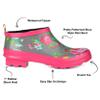 Journee Collection Women's Rainer Rain Boot, Grey Floral, 7.5 view 3