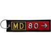 AV8R Airport Taxiway Sign Keychain. Select from a variety of aircraft types! (MD80) view 1