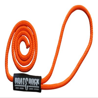 Boat Lines & Dock Ties LLC Boat Dock Fender Line - Premium Double Braided Nylon Rope, Made in USA (Orange - 2 Pack, 6)