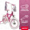 Huffy Glimmer 12" Kids Bike, Ideal for Ages 3 to 5 Years Old, Shimmering Streamers, EZ Build Assembly, Removable Training Wheels, Simple to Ride, Durable Steel Frame, Adjustable Comfort, Pink view 3
