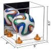 Better Display Cases Acrylic Mini - Miniature (not Full Size) Soccer Ball Display Case with Mirror Case, Orange Risers and Clear Base (B03/A015) view 2